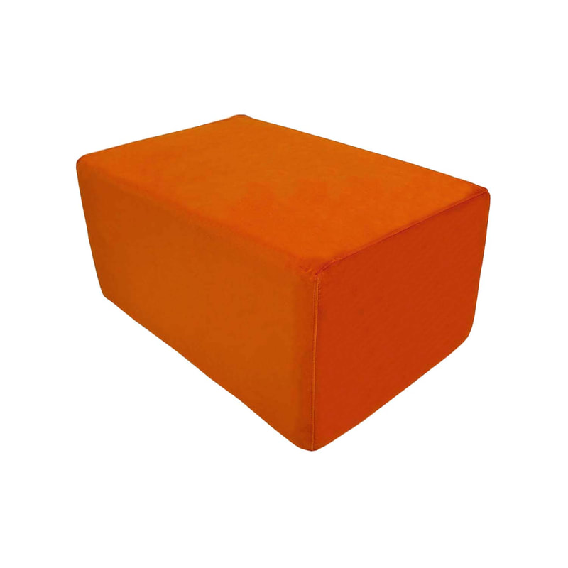 F-OT101-PO Endless Lounge Ottoman Type A in pumpkin orange velvet