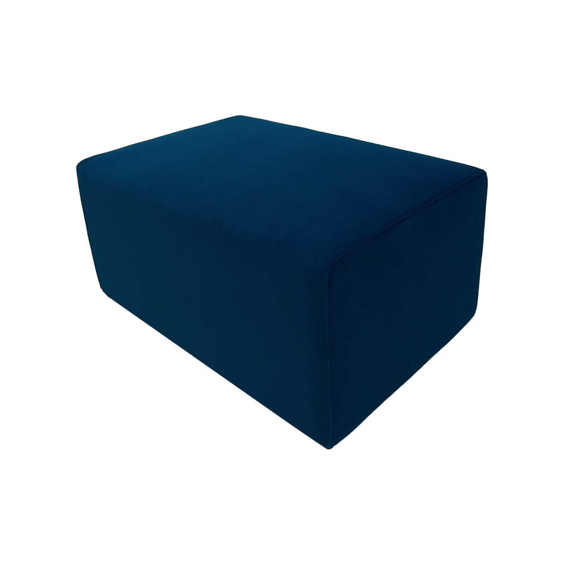 F-OT101-TL Endless Lounge Ottoman Type A in teal velvet