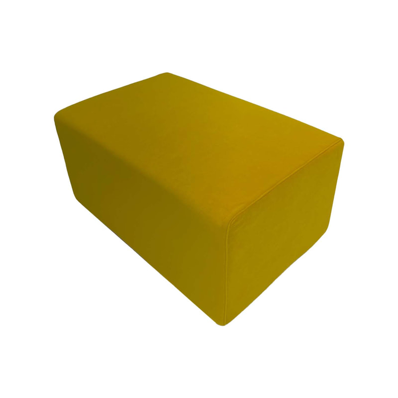 F-OT101-YL Endless Lounge Ottoman Type A in yellow velvet