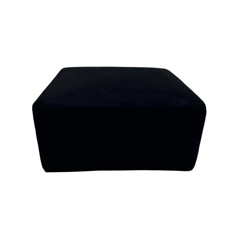 F-OT102-BL Endless Lounge Ottoman Type B in black suede
