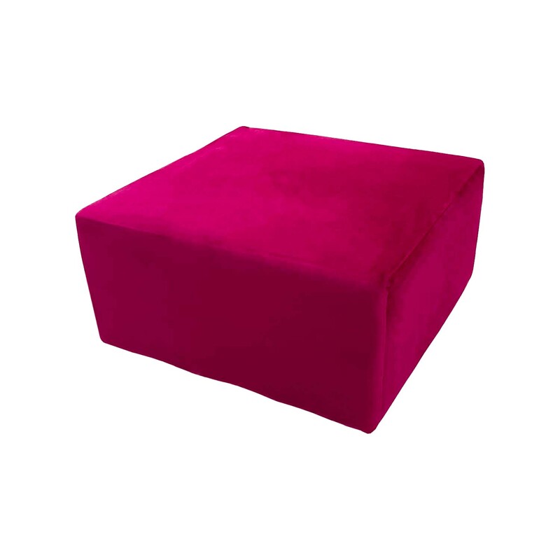 F-OT102-HP Endless Lounge Ottoman Type B in hot pink velvet