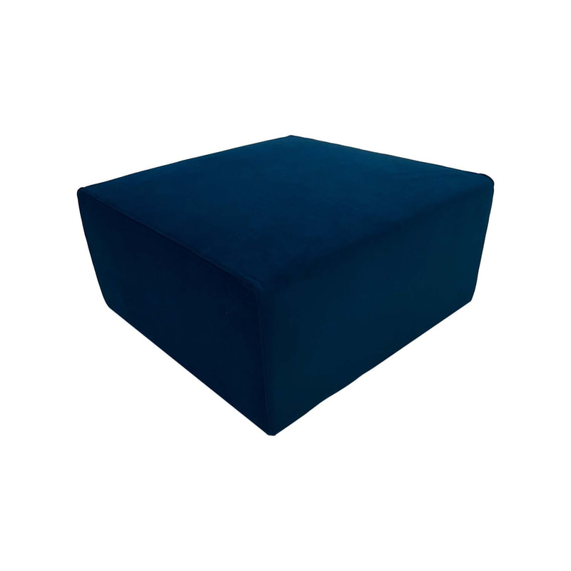 F-OT102-TL Endless Lounge Ottoman Type B in teal velvet