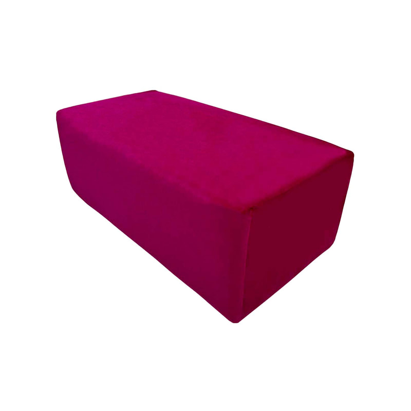 F-OT103-HP Endless Lounge Ottoman Type C in hot pink velvet