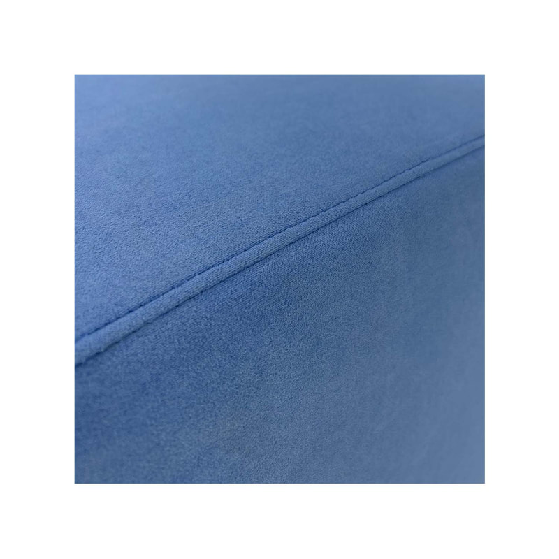F-OT103-LB Endless Lounge Ottoman Type C in light blue suede
