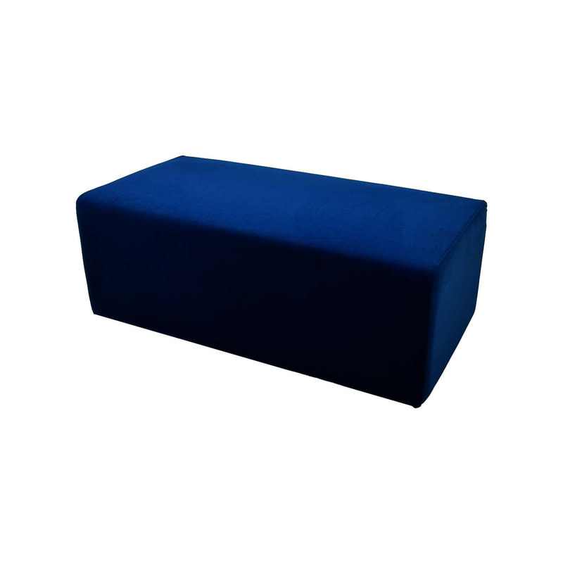 F-OT103-MB Endless Lounge Ottoman Type C in midnight blue velvet