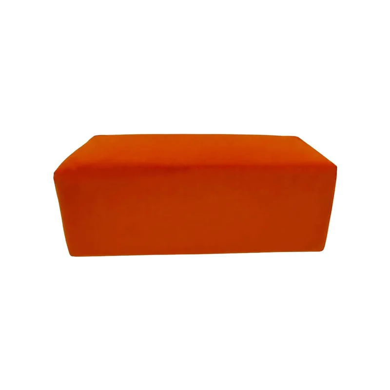 F-OT103-PO Endless Lounge Ottoman Type C in pumpkin orange velvet