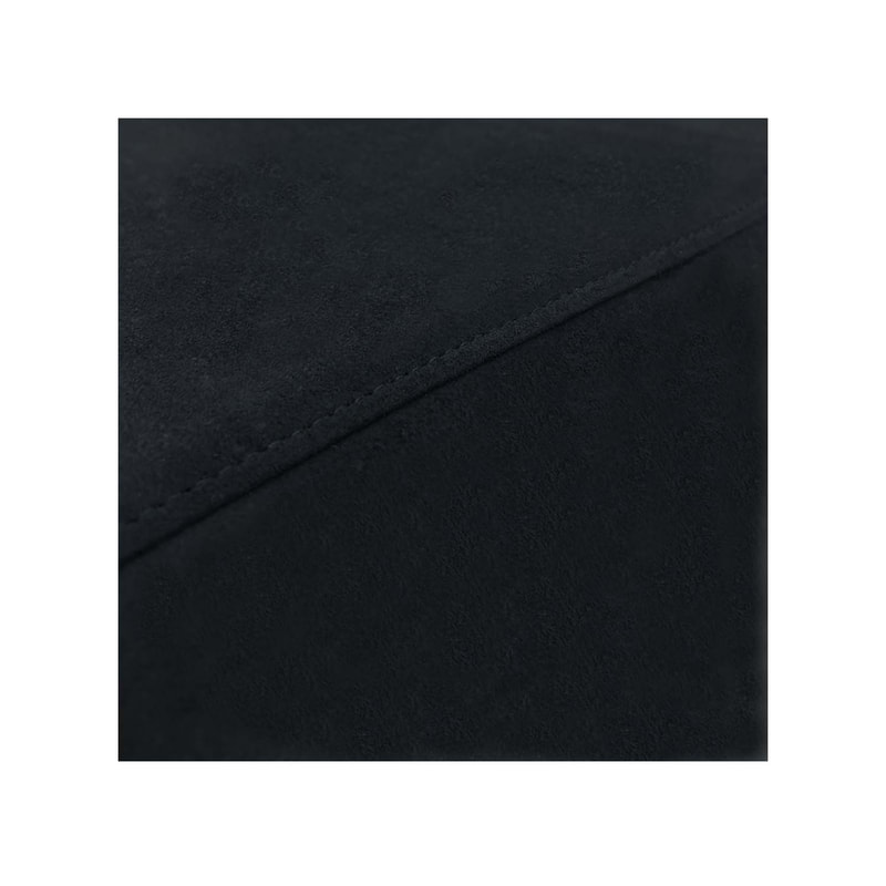 F-OT104-BL Endless Lounge Ottoman Type D in black suede