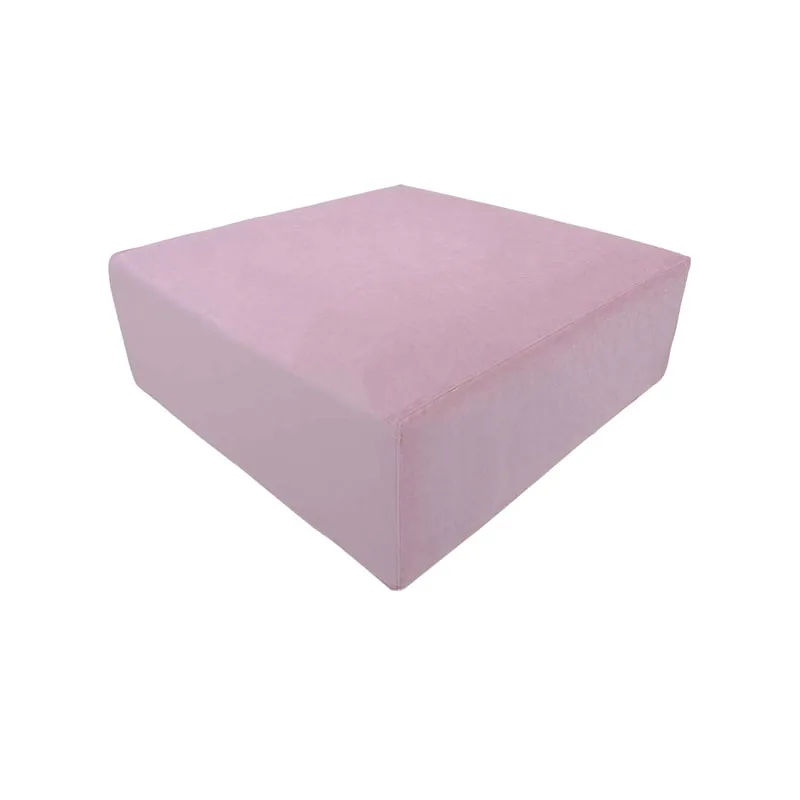 F-OT104-LP Endless Lounge Ottoman Type D in light pink velvet