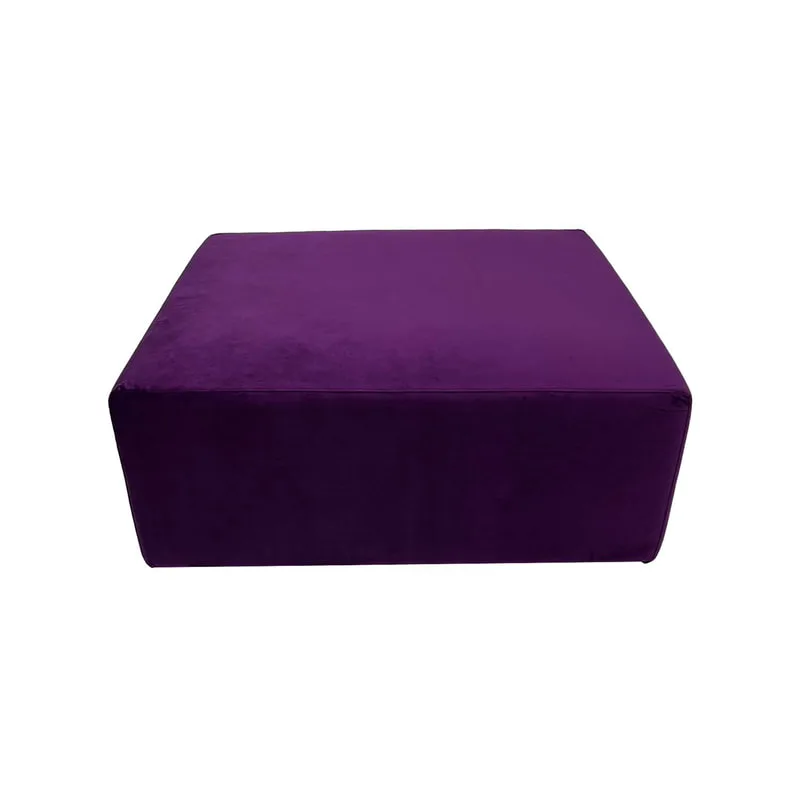 F-OT104-PR Endless Lounge Ottoman Type D in purple velvet