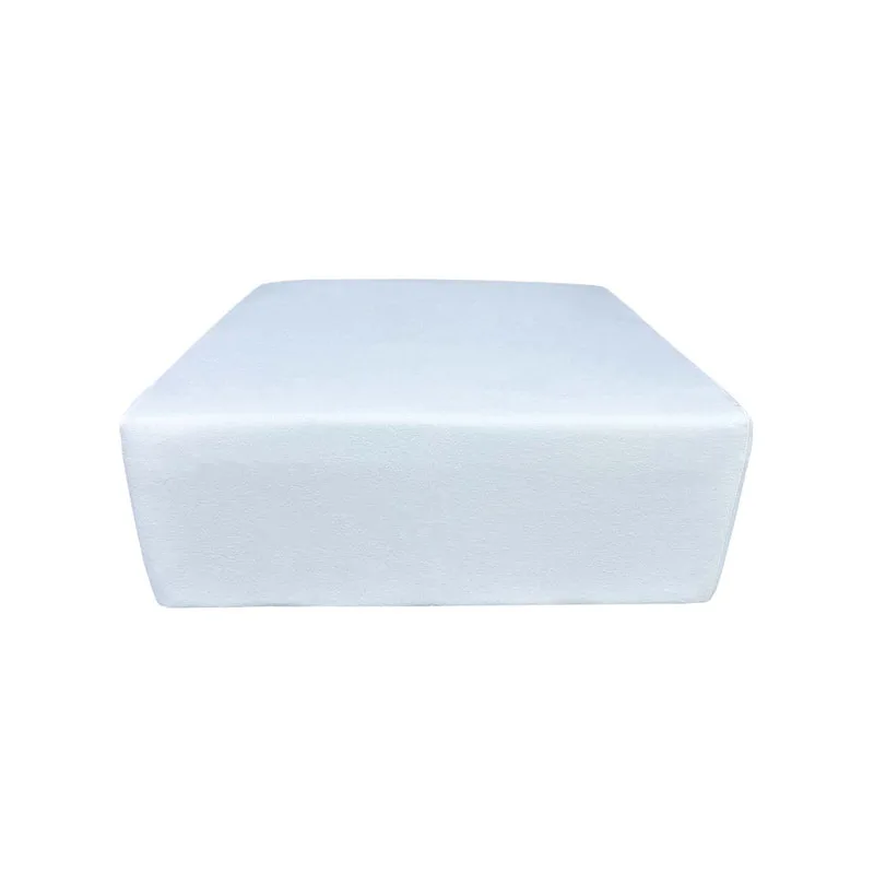 F-OT104-WH Endless Lounge Ottoman Type D in white fabric