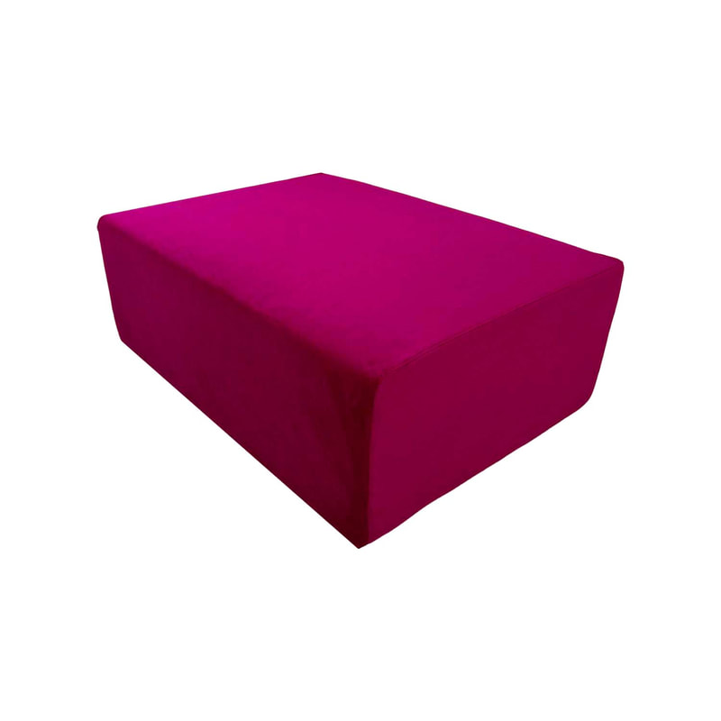 F-OT105-HP Endless Lounge Ottoman Type E in hot pink velvet