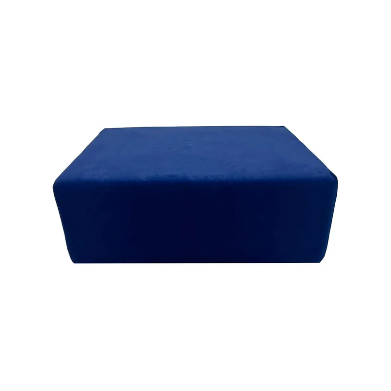 F-OT105-MB Endless Lounge Ottoman Type E in midnight blue velvet