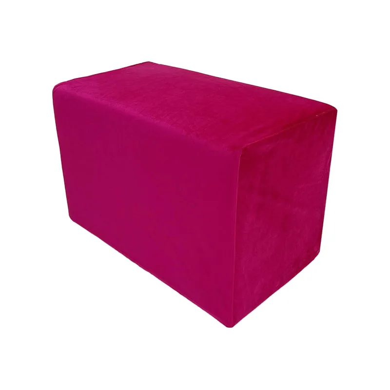 F-OT106-HP Endless Lounge Ottoman Type F in hot pink velvet