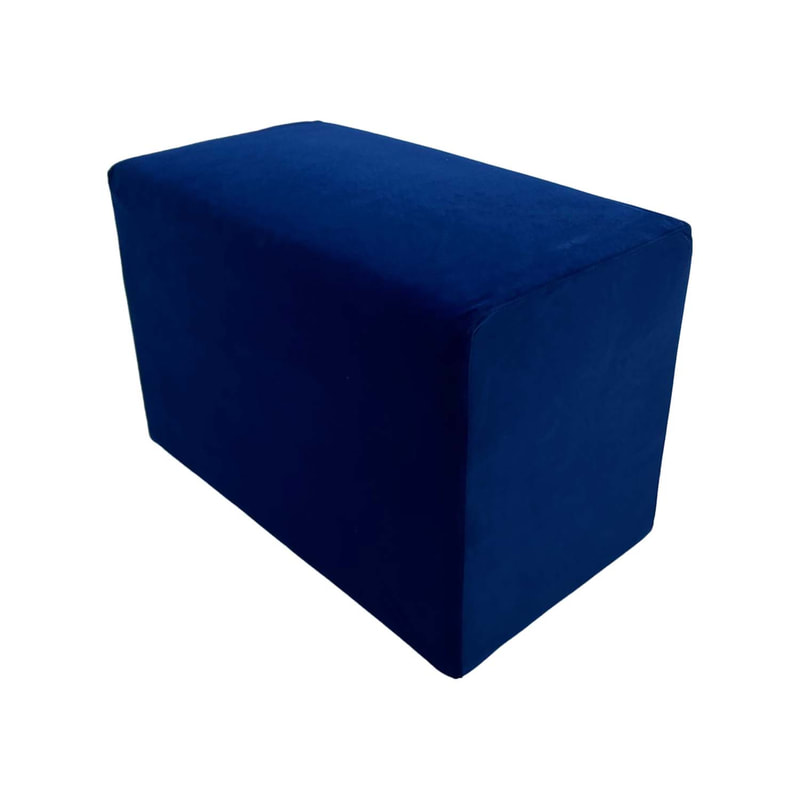 F-OT106-MB Endless Lounge Ottoman Type F in midnight blue velvet