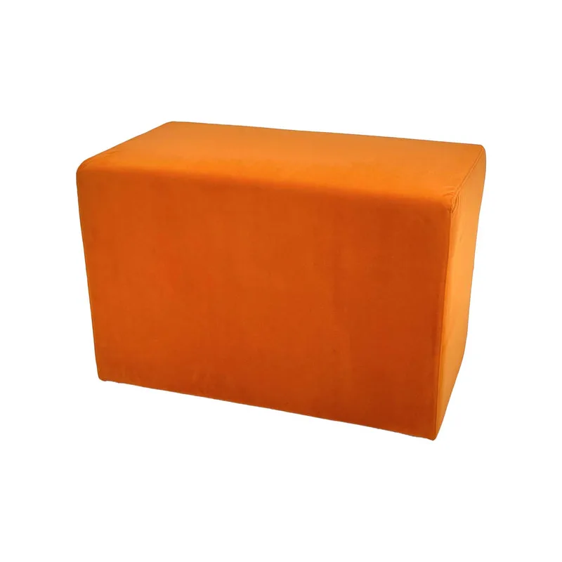 F-OT106-PO Endless Lounge Ottoman Type F in pumpkin orange velvet