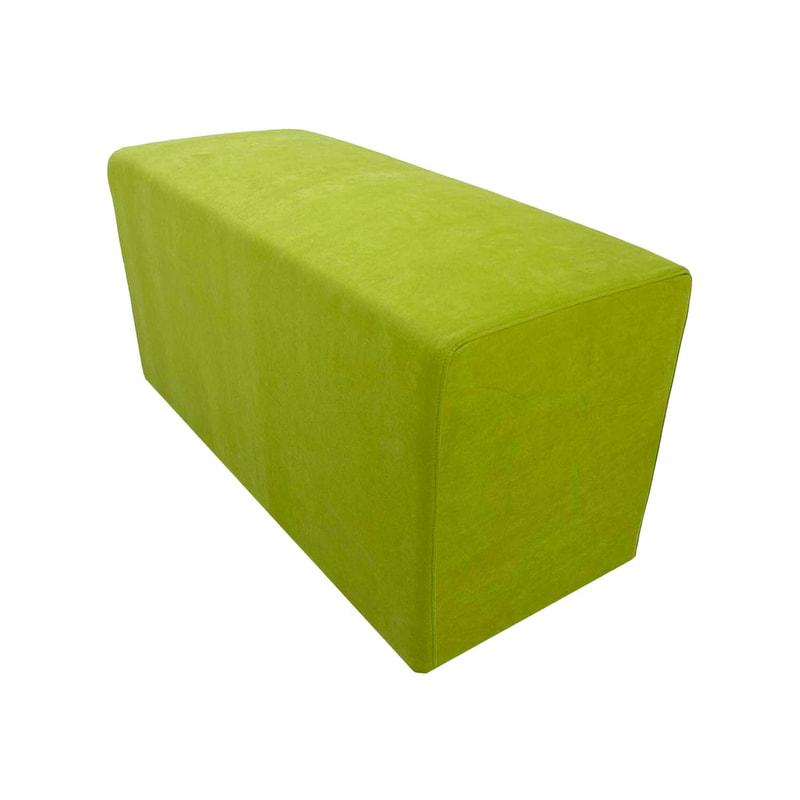 F-OT107-GL Endless Lounge Ottoman Type G in lime green suede