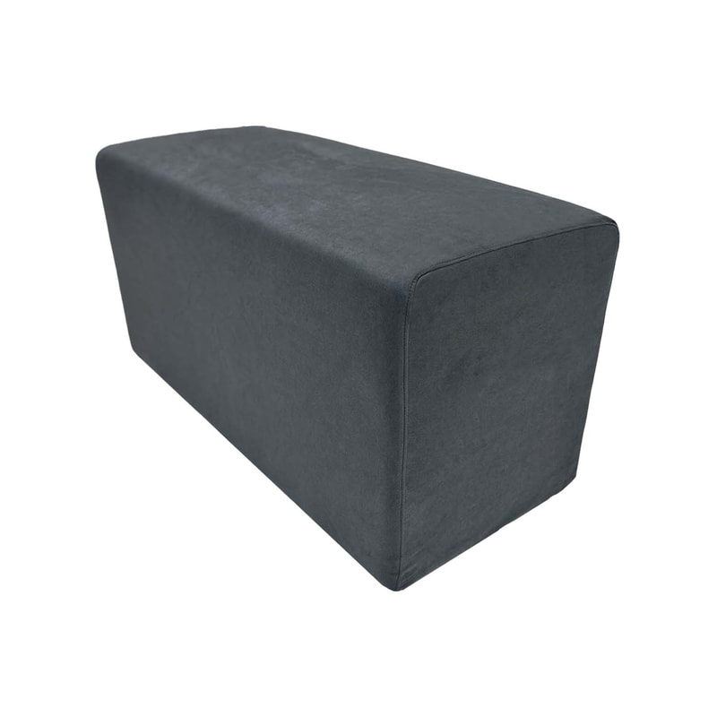 F-OT107-GY Endless Lounge Ottoman Type G in mid grey suede