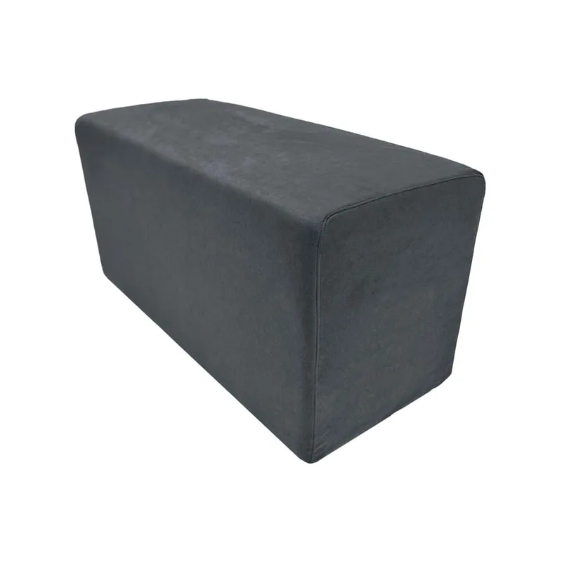 F-OT107-GY Endless Lounge Ottoman Type G in mid grey suede