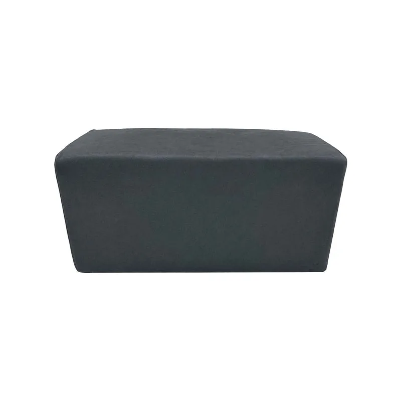F-OT107-GY Endless Lounge Ottoman Type G in mid grey suede