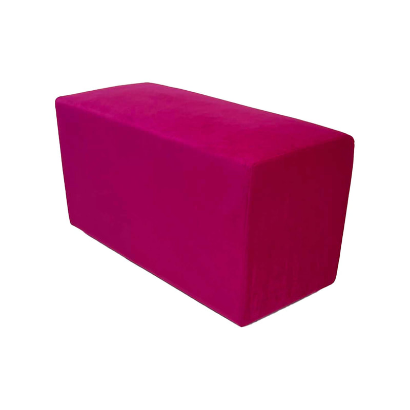 F-OT107-HP Endless Lounge Ottoman Type G in hot pink velvet