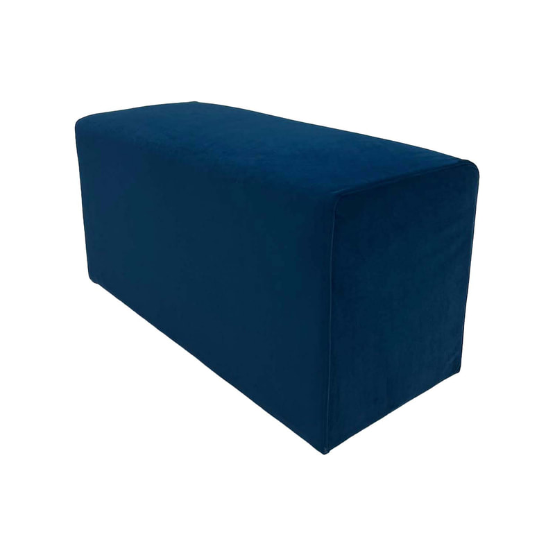 F-OT107-TL Endless Lounge Ottoman Type G in teal velvet