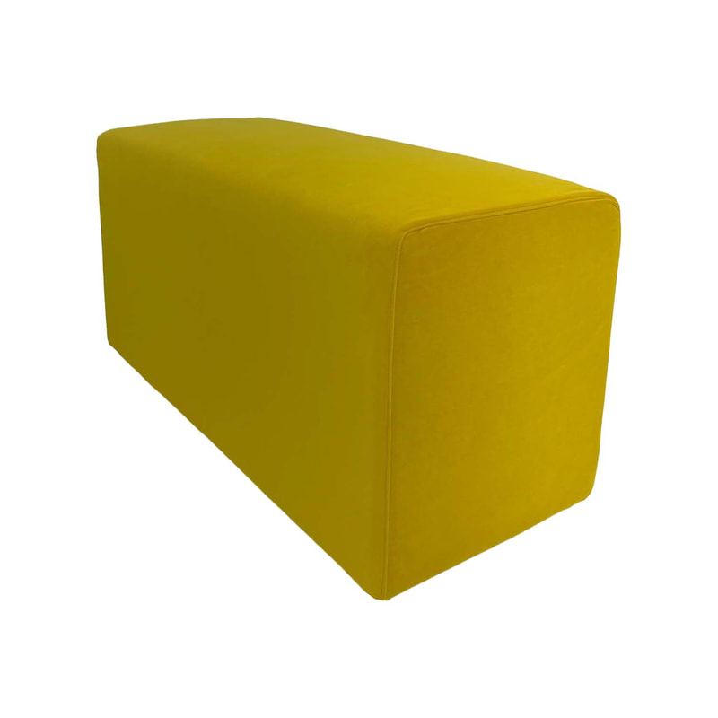 F-OT107-YL Endless Lounge Ottoman Type G in yellow velvet