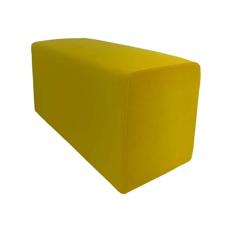 F-OT107-YL Endless Lounge Ottoman Type G in yellow velvet