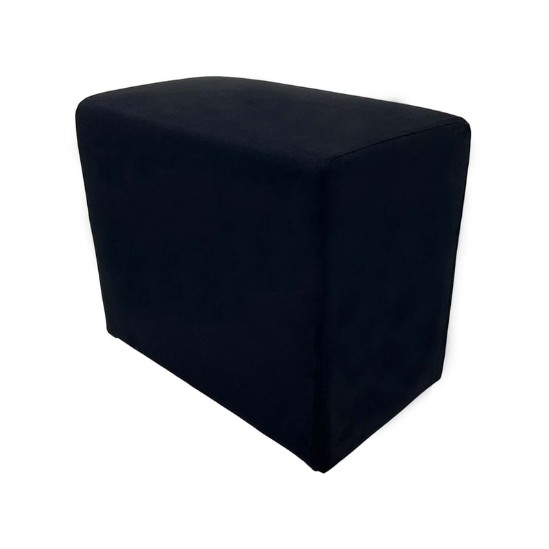 F-OT108-BL Endless Lounge Ottoman Type H in black suede