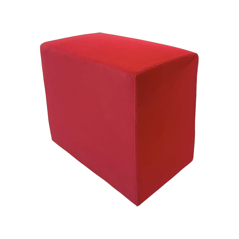 F-OT108-DR Endless Lounge Ottoman Type H in dark red velvet