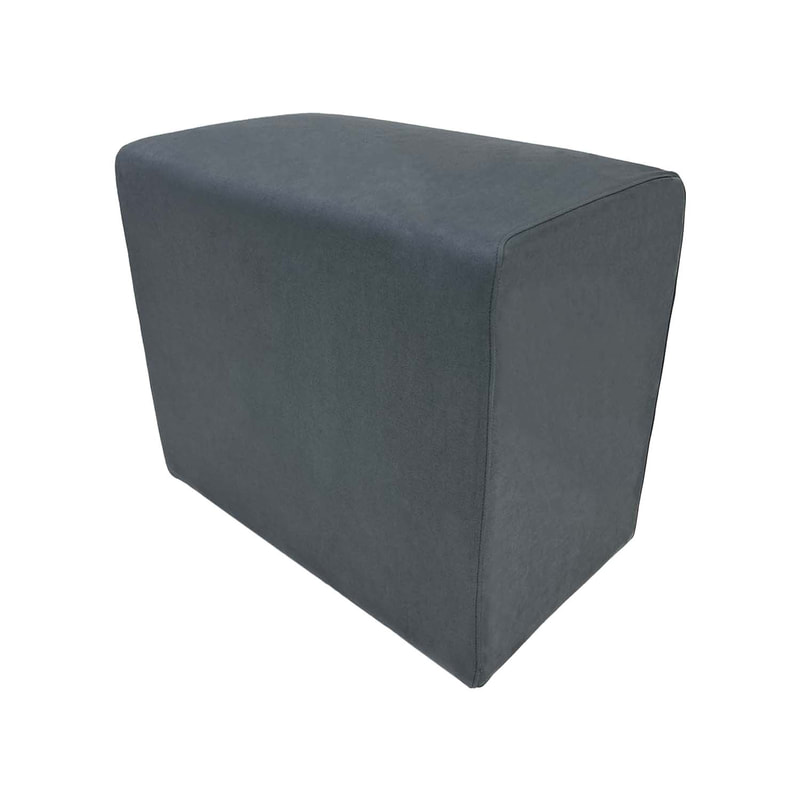 F-OT108-GY Endless Lounge Ottoman Type H in mid grey suede