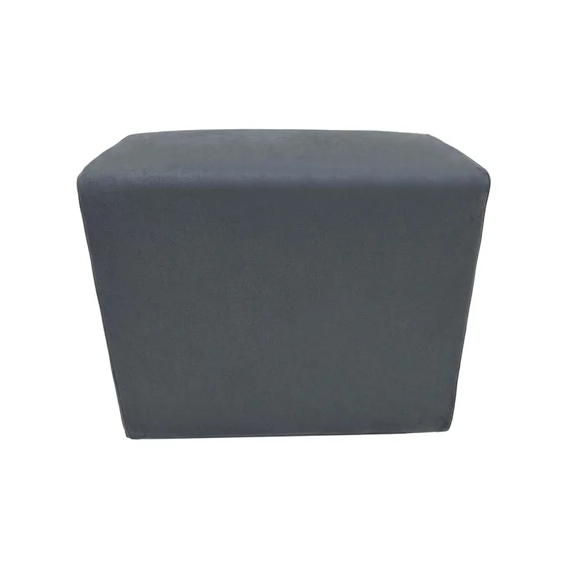 F-OT108-GY Endless Lounge Ottoman Type H in mid grey suede