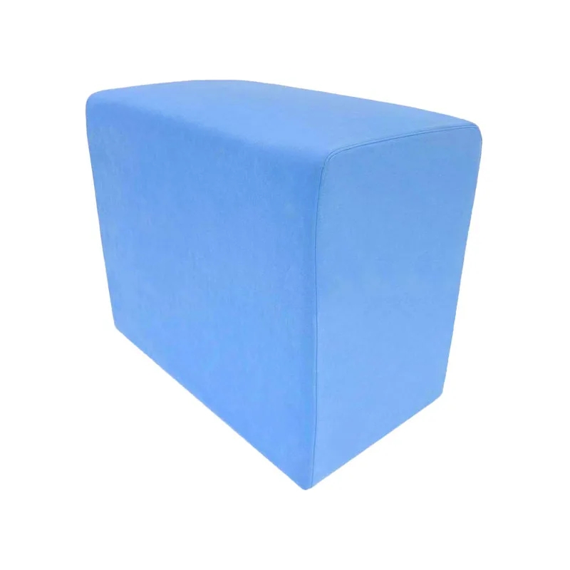 F-OT108-LB Endless Lounge Ottoman Type H in light blue suede