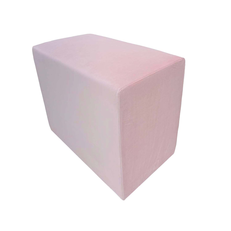 F-OT108-LP Endless Lounge Ottoman Type H in light pink velvet