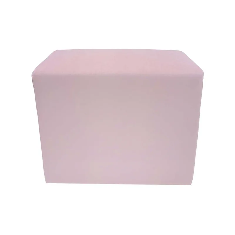 F-OT108-LP Endless Lounge Ottoman Type H in light pink velvet