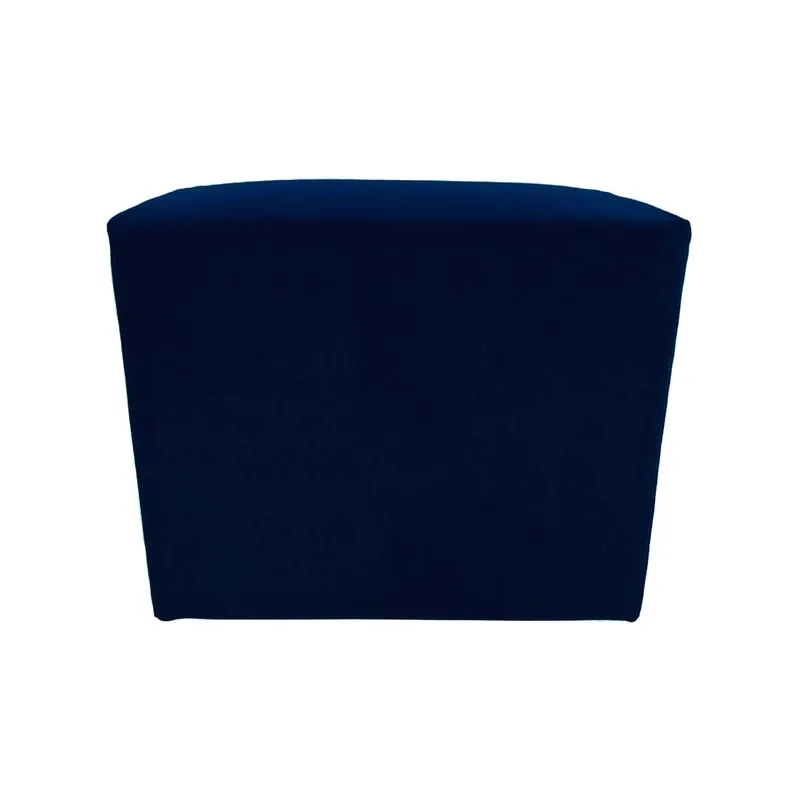 F-OT108-MB Endless Lounge Ottoman Type H in midnight blue velvet