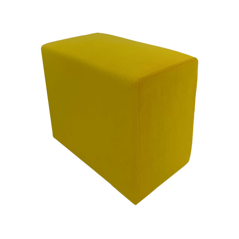 F-OT108-YL Endless Lounge Ottoman Type H in yellow velvet
