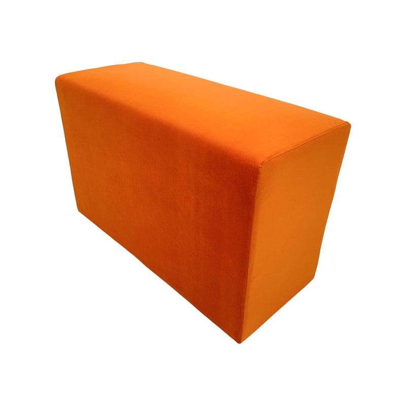 F-OT109-PO Endless Lounge Ottoman Type I in pumpkin orange velvet