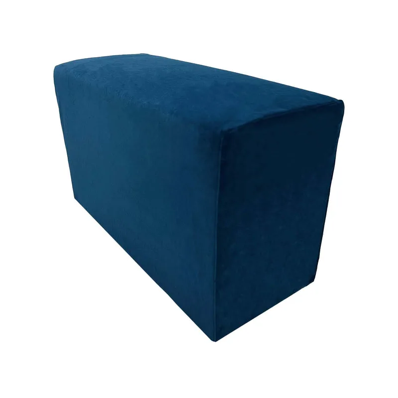 F-OT109-TL Endless Lounge Ottoman Type I in teal velvet