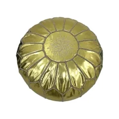 Moroccan Pouffe - Champagne Gold ​F-PF101-CG
