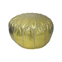 Moroccan Pouffe - Champagne Gold ﻿​﻿F-PF101-CG