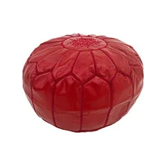 Moroccan Pouffe - Dark Red ﻿F-PF101-DR