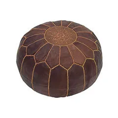 Moroccan Pouffe - Dark Tan F-PF101-DT