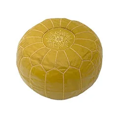 Moroccan Pouffe - Mustard Yellow ​ ​F-PF101-MY