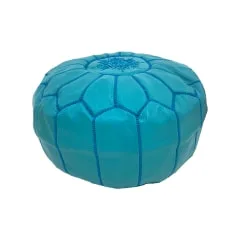 Moroccan Pouffe - Teal ​F-PF101-TL