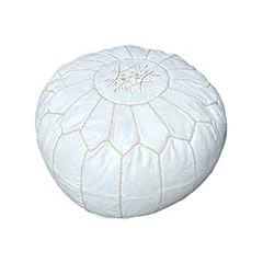 Moroccan Pouffe - White F-PF101-WH