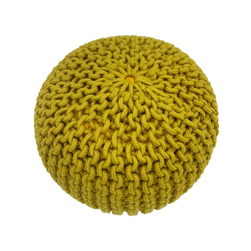 F-PF119-YL Avioni knitted pouffe in yellow