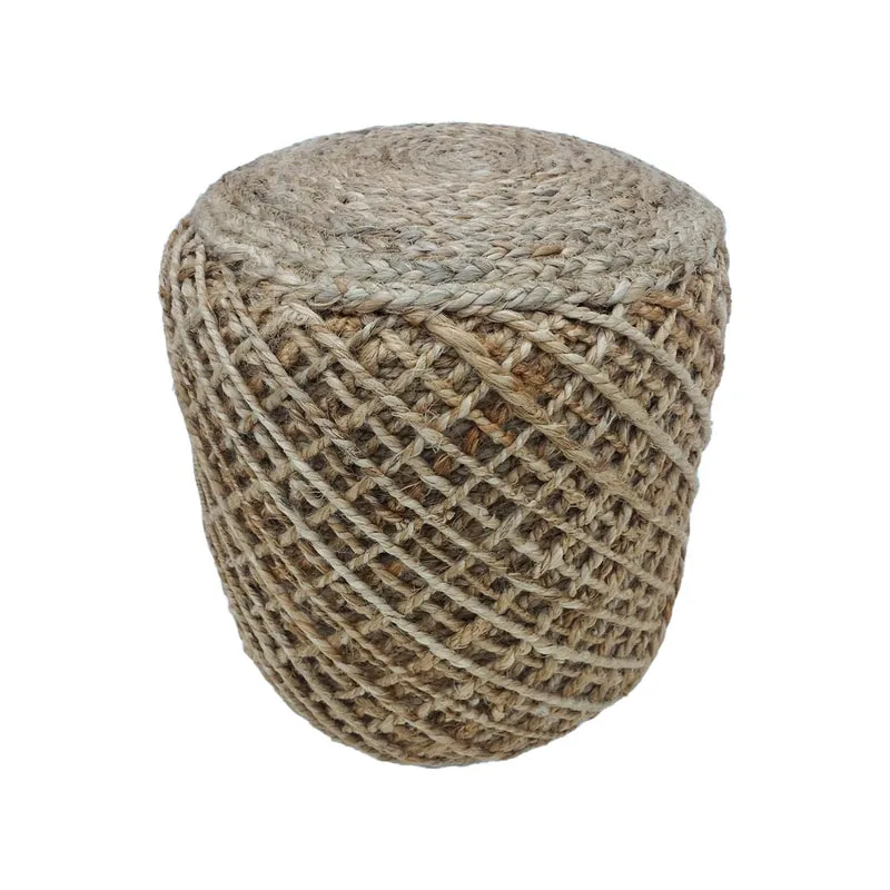 F-PF130-NT Raven pouffe in natural jute 