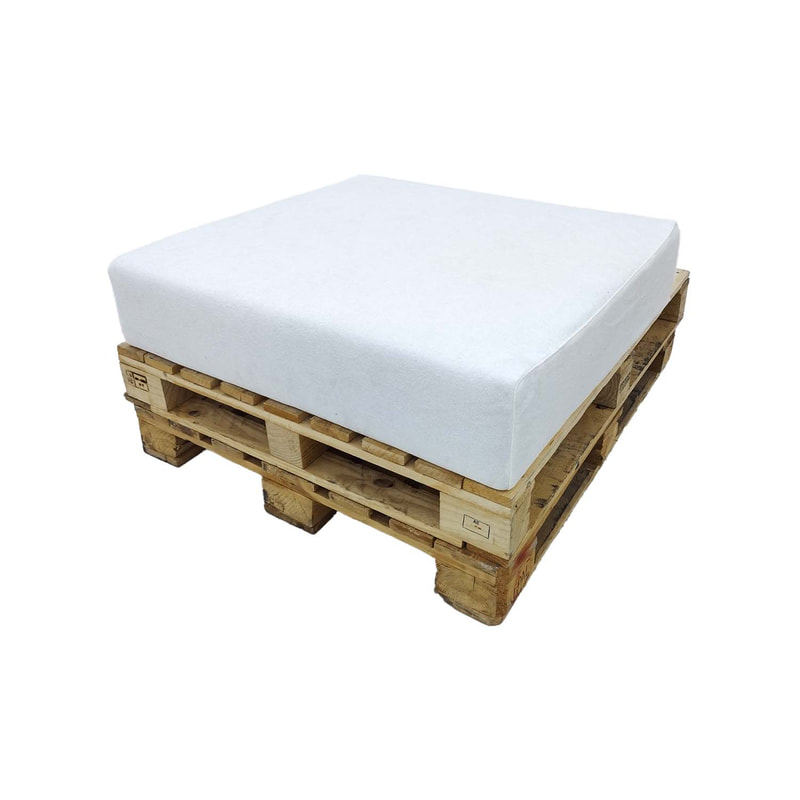 F-PP201-OW Type 1 Pallet ottoman with off-white cushion