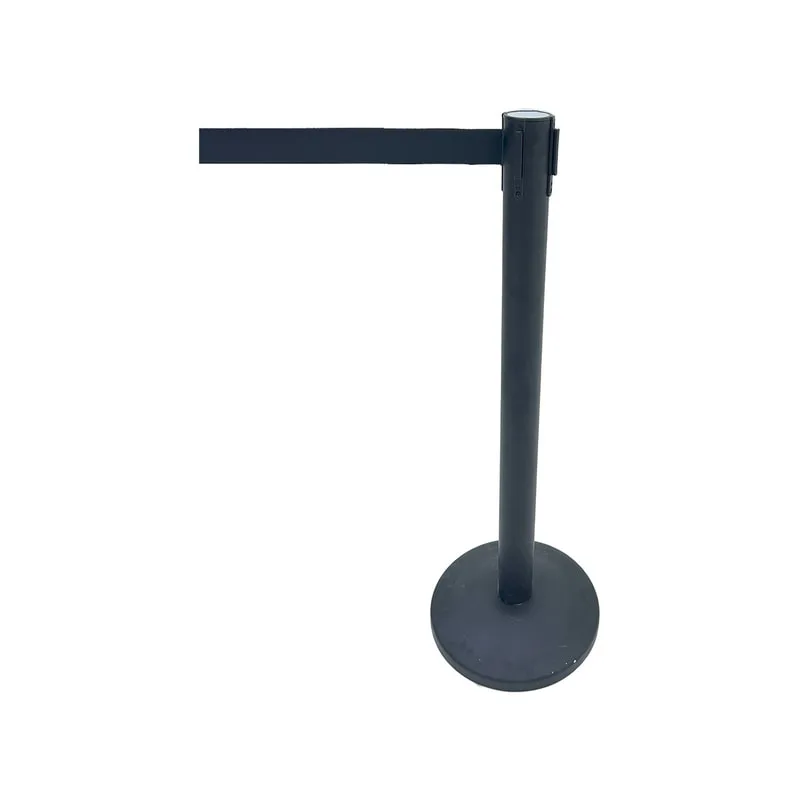 F-RB103-BL Black post with black retractable barrier
