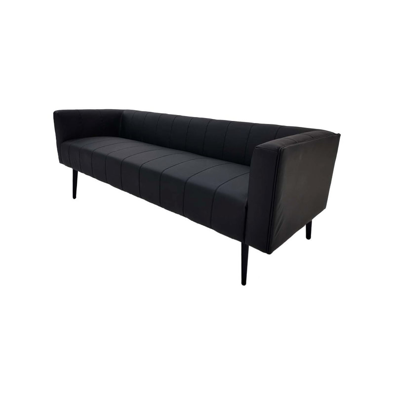 F-SN101-BL Murphy single seater sofa in black leatherette with black feet